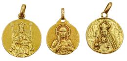 TRES MEDALLAS DEVOCIONALES DE PPS. DEL S.XX