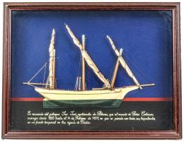 MAQUETA DE VELERO ENMARCADA