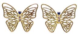PENDIENTES MARIPOSA CON ZAFIROS Y BRILLANTES