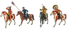 CUATRO FIGURAS INDIOS Y BAQUEROS DE LOS AÑOS 70