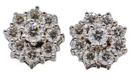 PENDIENTES ROSETÓN CON BRILLANTES