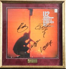 DISCO DE U2 "UNDER A BLOOD RED SKY" ENMARCADO Y CERTIFICADO