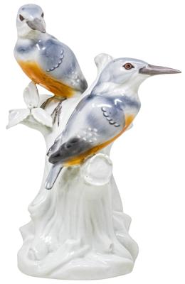 PAJAROS EN PORCELANA ALEMANA DE LOS AÑOS 40