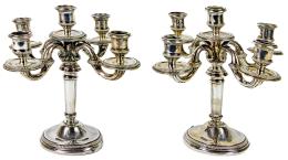 PAREJA DE CANDELABROS DE PLATA DE PRINCPIOS DEL SIGLO XX