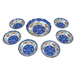 CONJUNTO DE BOLES DE MACEDONIA DE PORCELANA JAPONESA