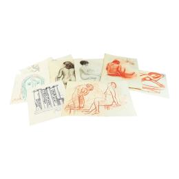 LOTE DE 14 DIBUJOS ACADEMICOS DE LOS AÑOS 70