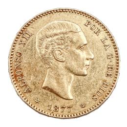 MONEDA DE ESPAÑOLA 1877 EN ORO