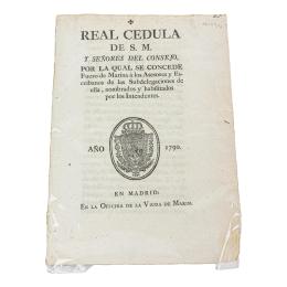 REAL CEDULA DE S.M.. Y SEÑORES DEL CONSEJO...