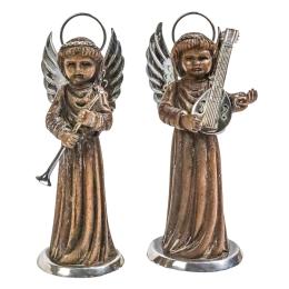 DOS FIGURAS DE MADERA Y PLATA DE LOS AÑOS 70