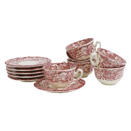 SEIS TAZAS DE TÉ CON PLATO ÚLTIMO TERCIO SIGLO XX