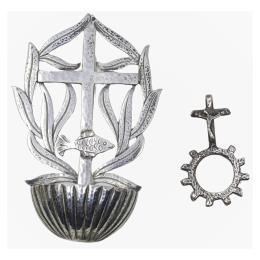 BENDITERA DE PLATA Y ROSARIO