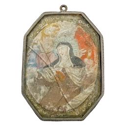 MEDALLÓN DEVOCIONAL DE PLATA DEL SIGLO XVIII