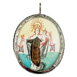 MEDALLÓN DEVOCIONAL DE PLATA DEL SIGLO XVIII