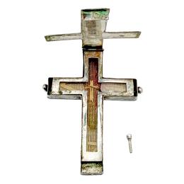 CRUZ RELICARIO DE PLATA DEL SIGLO XIX