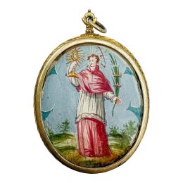 MEDALLÓN DEVOCIONAL DE PLATA DEL SIGLO XVIII-XIX