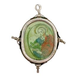 MEDALLÓN DEVOCIONAL DE PLATA DEL SIGLO XVIII