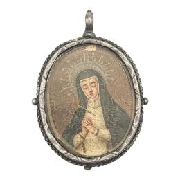 MEDALLÓN DEVOCIONAL DE PLATA DEL SIGLO XVIII