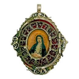 RELICARIO DE PLATA DEL SIGLO XVIII