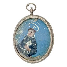 MEDALLÓN DEVOCIONAL DE PLATA DEL SIGLO XVIII