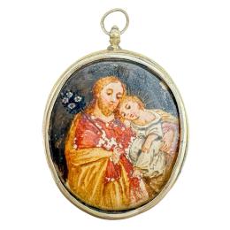MEDALLÓN DEVOCIONAL DE PLATA DEL SIGLO XVIII