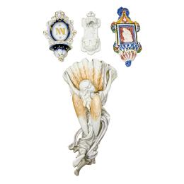 CUATRO BENDITERAS DE FINALES DE SIGLO XIX