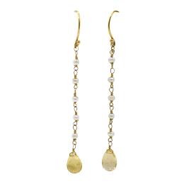PENDIENTES LARGOS CON CITRINOS