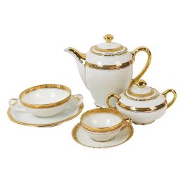 JUEGO DE CAFÉ DE PORCELANA DE MEDIADOS DE SIGLO XX