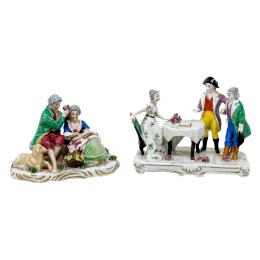 DOS FIGURAS EN PORCELANA DE MEDIADOS DEL S.XX