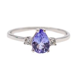 ANILLO CON TANZANITA Y BRILLANTES