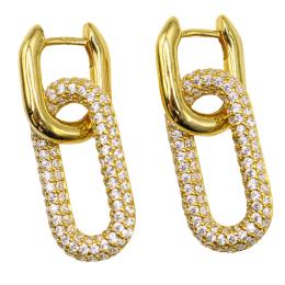 PENDIENTES CRIOLLA ESLABÓN CON CIRCONITAS