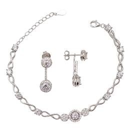 PULSERA Y PENDIENTES CON CIRCONITAS