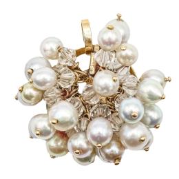 COLGANTE CON PERLAS GRISES DE LOS AÑOS 60