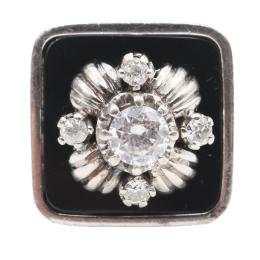 ANILLO CON DIAMANTES Y ÓNIX