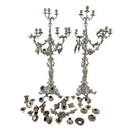 PAREJA DE GRANDES CANDELABROS FRANCESES DE FINALES S. XIX