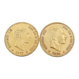 DOS MONEDAS DE ALFONSO XII