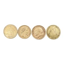 CUATRO MONEDAS DE ORO