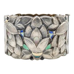 PULSERA ART DECÓ CON ESMALTES, AÑOS 30