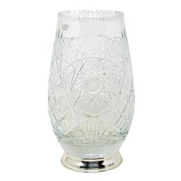 JARRÓN DE CRISTAL Y PLATA DEL ÚLTIMO TERCIO DE S. XX