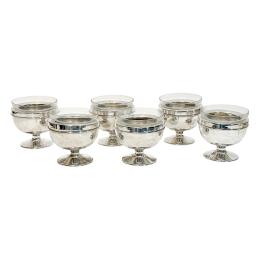CONJUNTO DE 6 BOLES EN METAL PLATEADO DE MEDIADOS DEL S.XX