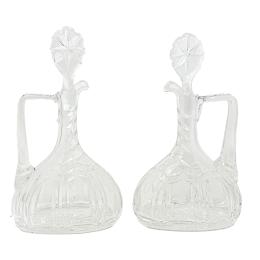 DOS JARRAS DE CRISTAL TALLADO AÑOS 40