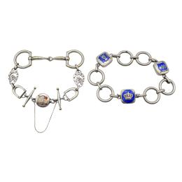 DOS PULSERAS CON ESMALTES MEDIADOS S.XX