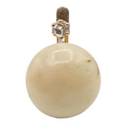 PENDIENTE CON CORAL Y DIAMANTE DEL S.XIX
