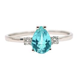 ANILLO CON CUARZO PARAIBA Y BRILLANTES