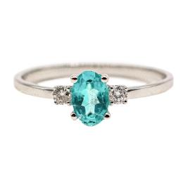 ANILLO CON CUARZO PARAIBA Y BRILLANTES