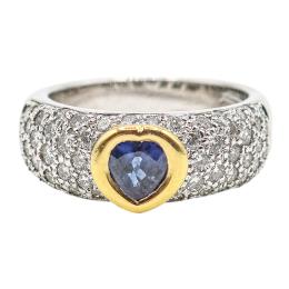 ANILLO CON ZAFIRO Y BRILLANTES