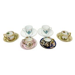 CONJUNTO DE TAZAS DE PORCELANA PRIMERA MITAD SIGLO XX