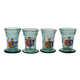 CUATRO VASITOS DE CRISTAL GORDIOLA (MALLORCA) DE LOS AÑOS 50