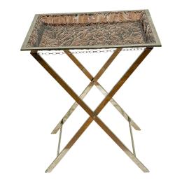 MESA AUXILIAR EN CRISTAL Y METAL AÑOS 70