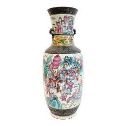 JARRÓN CHINO EN PORCELANA DE CANTÓN DE FINALES DEL S.XIX