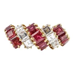 ANILLO CON DIAMANTES Y RUBÍES